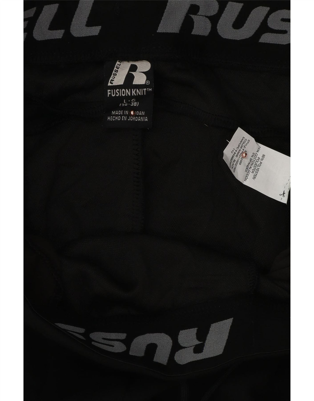 RUSSELL ATHLETIC Mens Tracksuit Trousers Joggers Large Black Polyester