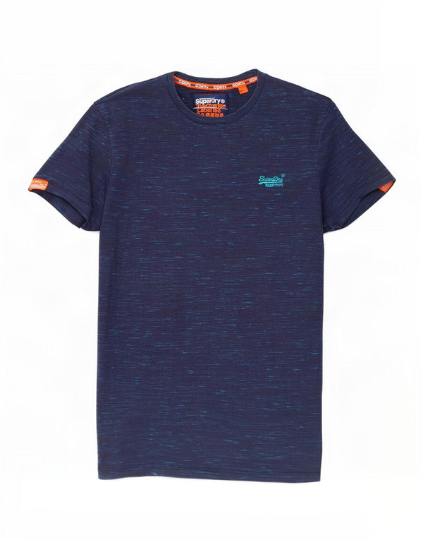 Superdry Mens T-Shirt Top Small Navy Blue Flecked