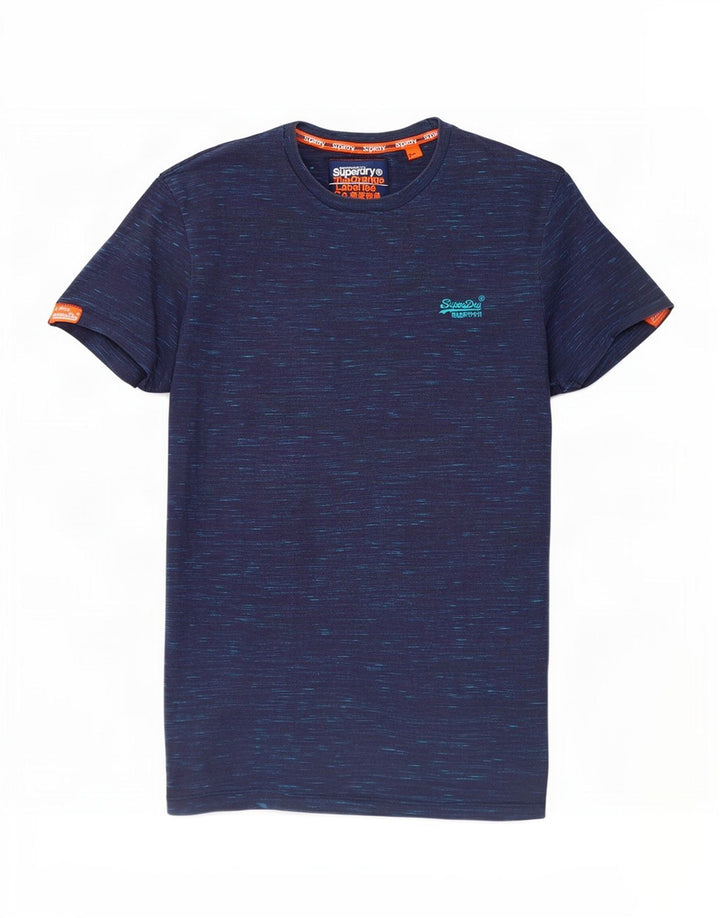 Superdry Mens T-Shirt Top Small Navy Blue Flecked