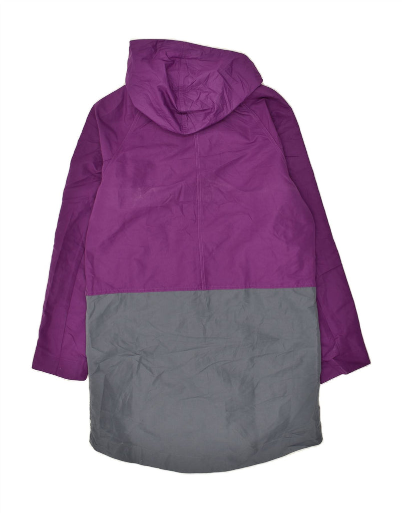 ADIDAS Womens Oversized Hooded Raincoat UK 10 Small Purple Colourblock | Vintage Adidas | Thrift | Second-Hand Adidas | Used Clothing | Messina Hembry 