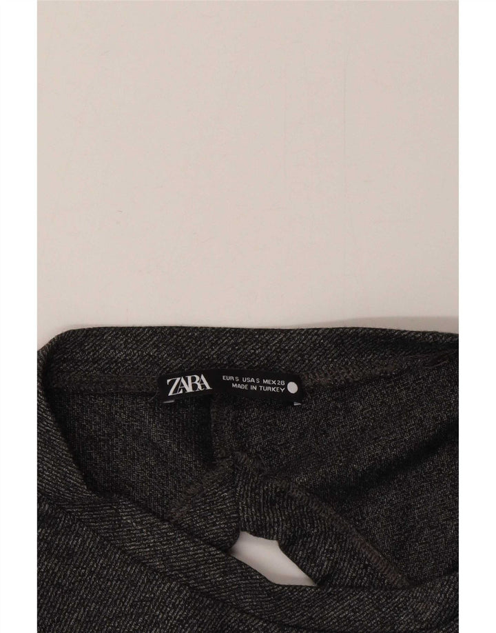 Zara Womens Long Sleeve Oversized Blouse Top UK 10 Small Grey
