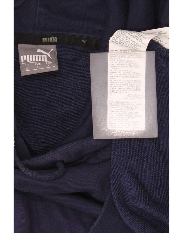 Puma Mens Hoodie Jumper XL Navy Blue Cotton