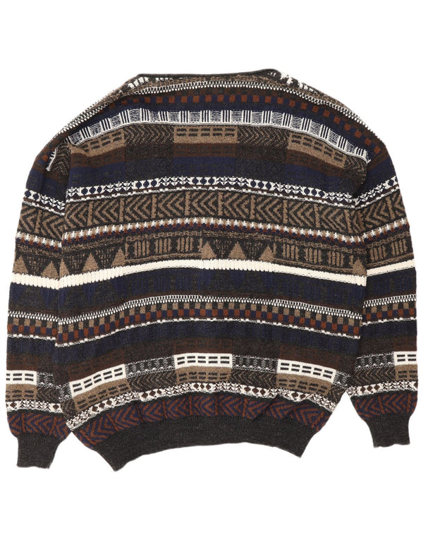 ALLISON WINGATE Mens Cardigan Sweater IT 56 2XL Multicoloured Fair Isle