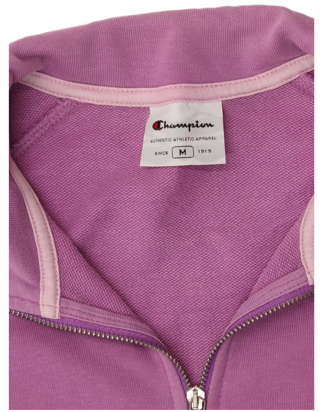 Champion Womens Tracksuit Top Jacket UK 14 Medium Purple Striped Cotton