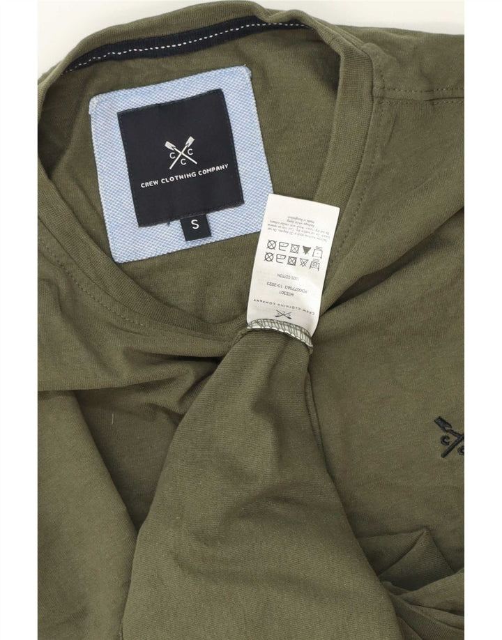Crew Clothing Mens T-Shirt Top Small Khaki Cotton