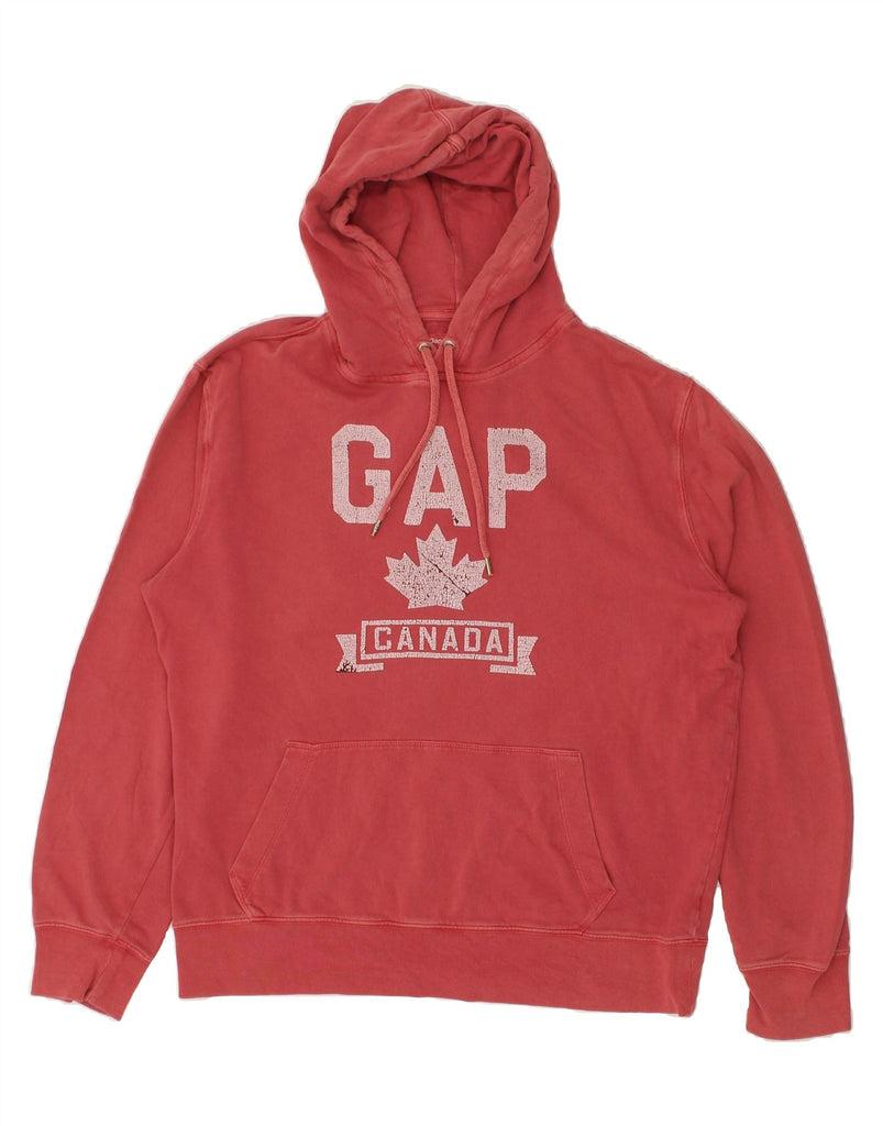 GAP Mens Graphic Hoodie Jumper Large Red Cotton | Vintage Gap | Thrift | Second-Hand Gap | Used Clothing | Messina Hembry 