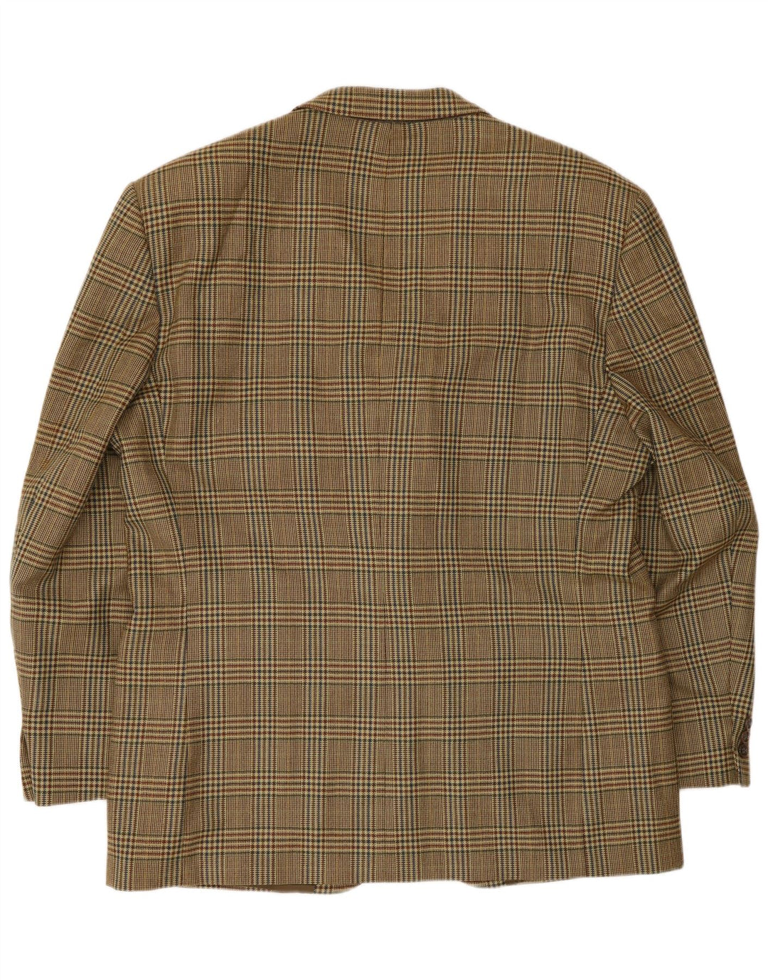 Vintage Mens 2 Button Blazer Jacket UK 40 Large Beige Houndstooth