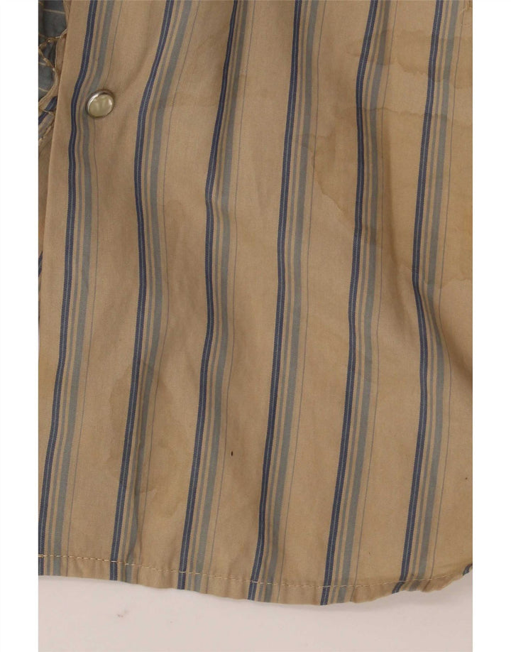 Iceberg Mens Shirt Medium Beige Striped Cotton