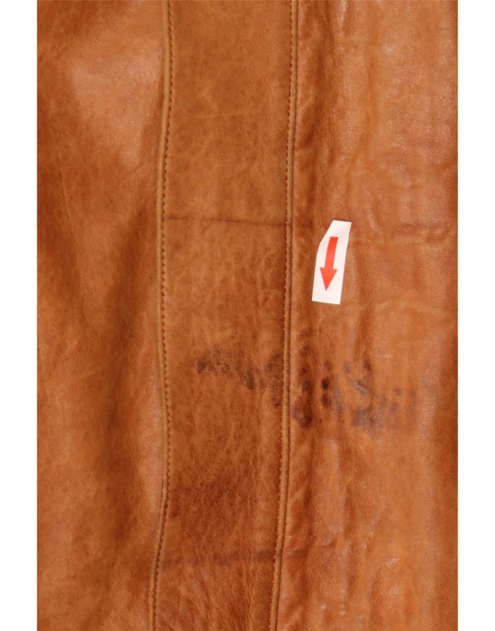 Liverpool Mens Sherpa Leather Jacket UK 42 XL Brown Leather