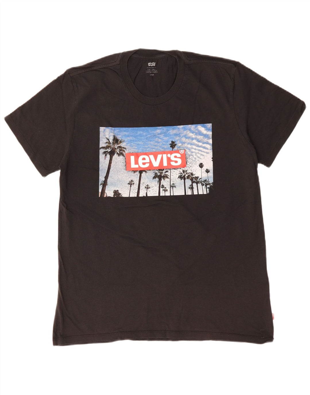 Levi's Mens Graphic T-Shirt Top Large Black Cotton