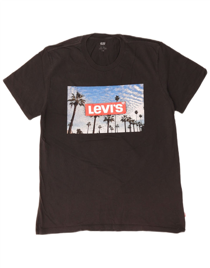 Levi's Mens Graphic T-Shirt Top Large Black Cotton