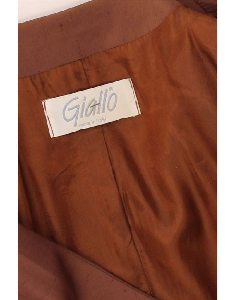VINTAGE Womens 1/2 Sleeve Bolero Top UK 14 Medium Brown Polyester Vintage Vintage and Second-Hand Vintage from Messina Hembry 