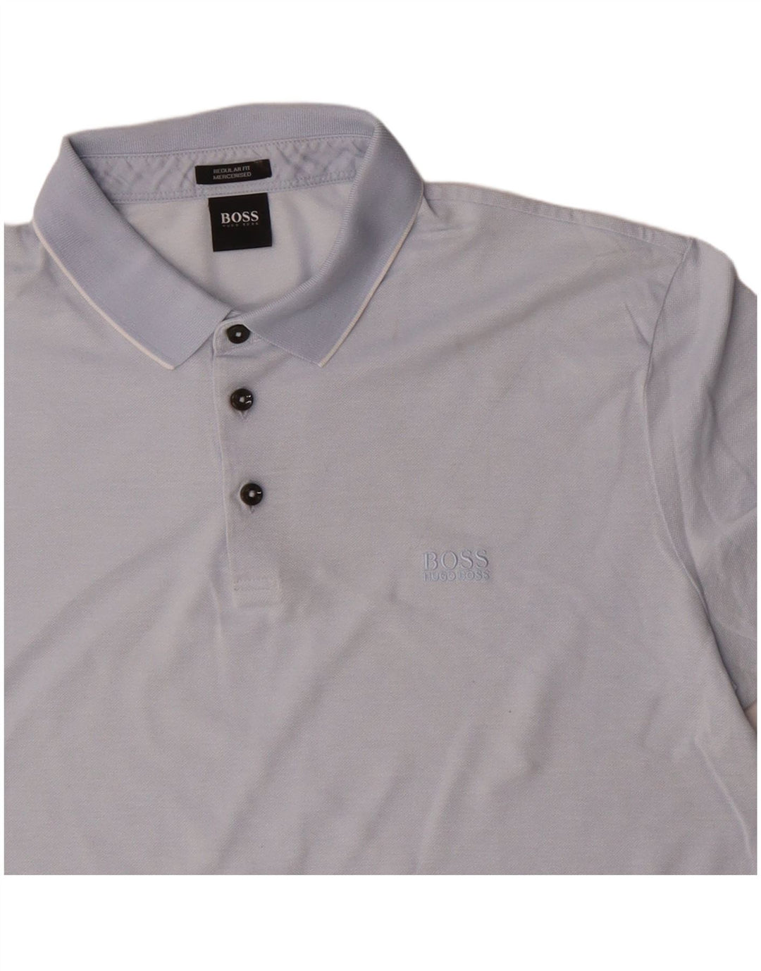 Hugo Boss Mens Regular Fit Polo Shirt Large Blue Cotton