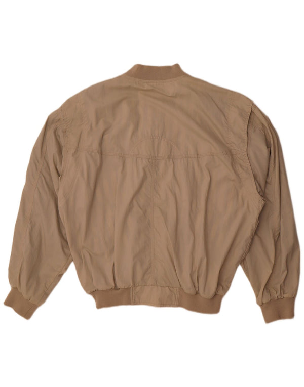 New Fast Mens Loose Fit Bomber Jacket UK 38 Medium Beige Cotton