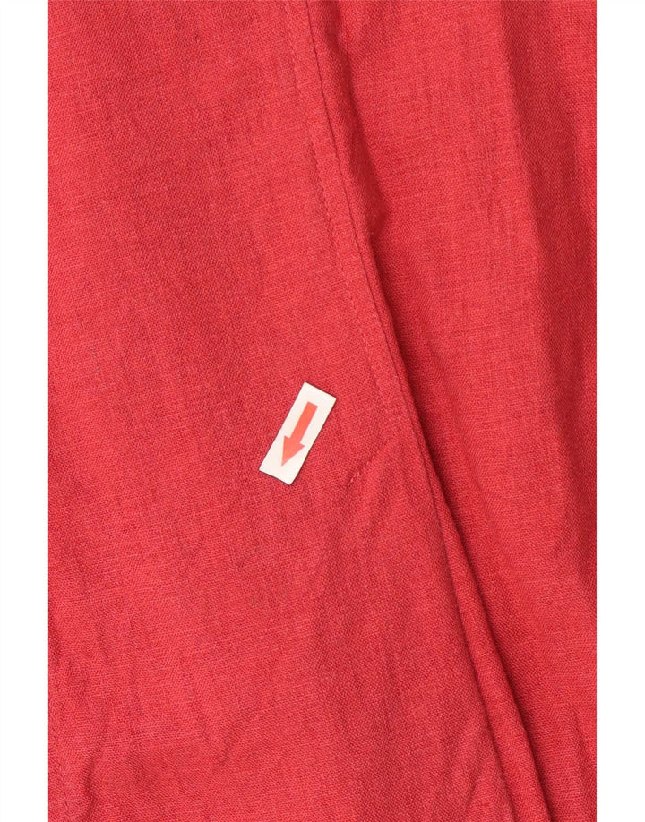 Marks & Spencer Womens 3 Button Blazer Jacket UK 16 Large Red Linen