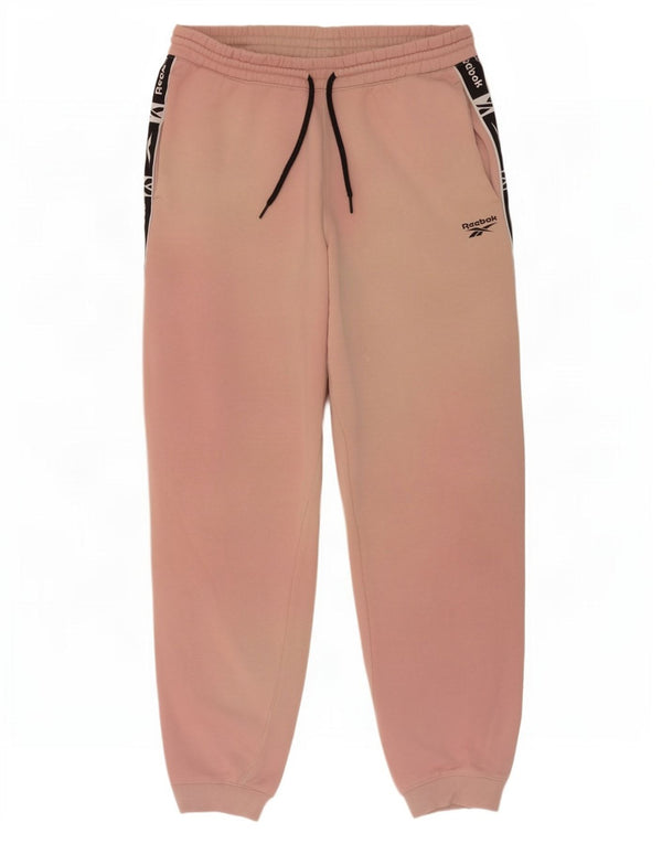 Reebok Mens Graphic Tracksuit Trousers Joggers Large Pink Colourblock