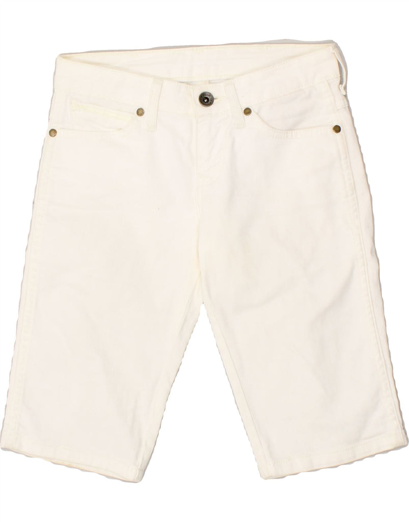 WRANGLER Womens Denim Bermuda Shorts W25 XS Off White Cotton Vintage Wrangler and Second-Hand Wrangler from Messina Hembry 