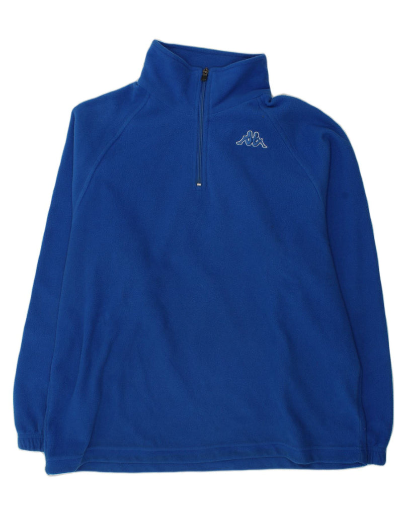 KAPPA Boys Zip Neck Fleece Jumper 13-14 Years 2XL Blue Polyester | Vintage Kappa | Thrift | Second-Hand Kappa | Used Clothing | Messina Hembry 