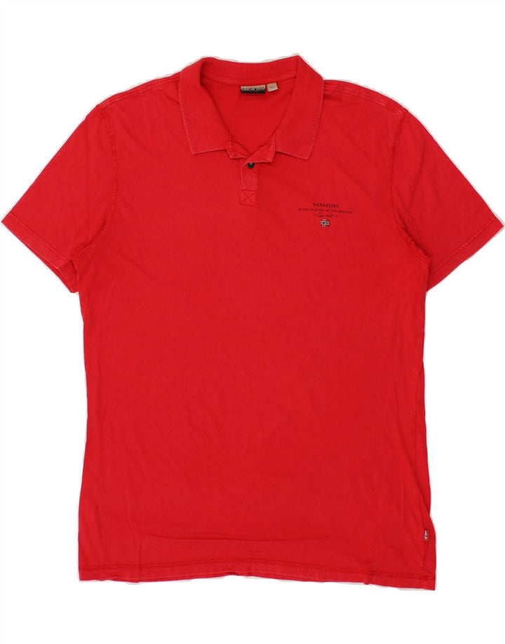 NAPAPIJRI Mens Polo Shirt XL Red Cotton Vintage Napapijri and Second-Hand Napapijri from Messina Hembry 
