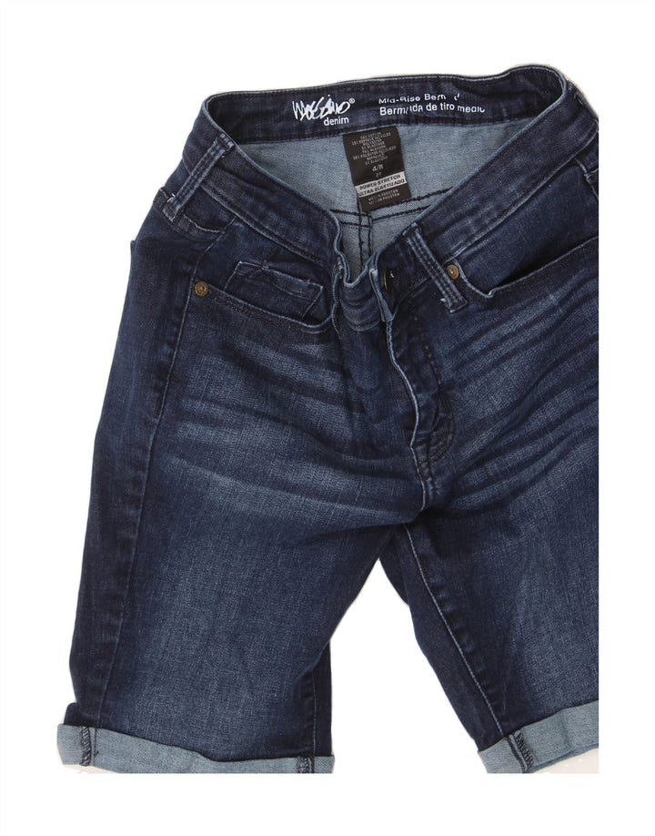 MOSSIMO Womens Mid Rise Denim Shorts US 4 Small W27  Navy Blue Cotton Vintage Mossimo and Second-Hand Mossimo from Messina Hembry 