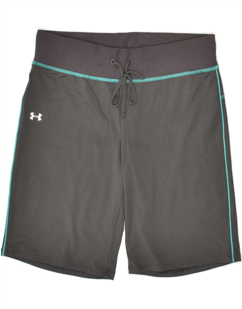 UNDER ARMOUR Womens Heat Gear Sport Shorts UK 14 Medium Grey | Vintage Under Armour | Thrift | Second-Hand Under Armour | Used Clothing | Messina Hembry 