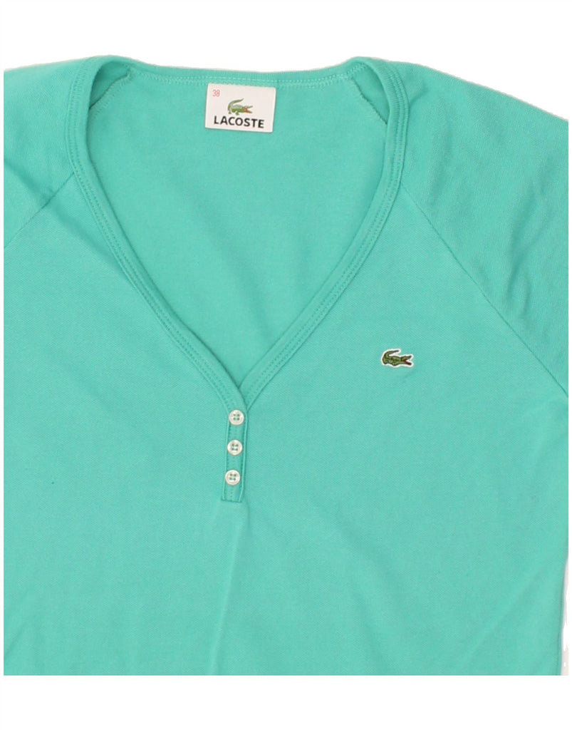 LACOSTE Womens T-Shirt Top Size 38 Medium Turquoise | Vintage Lacoste | Thrift | Second-Hand Lacoste | Used Clothing | Messina Hembry 