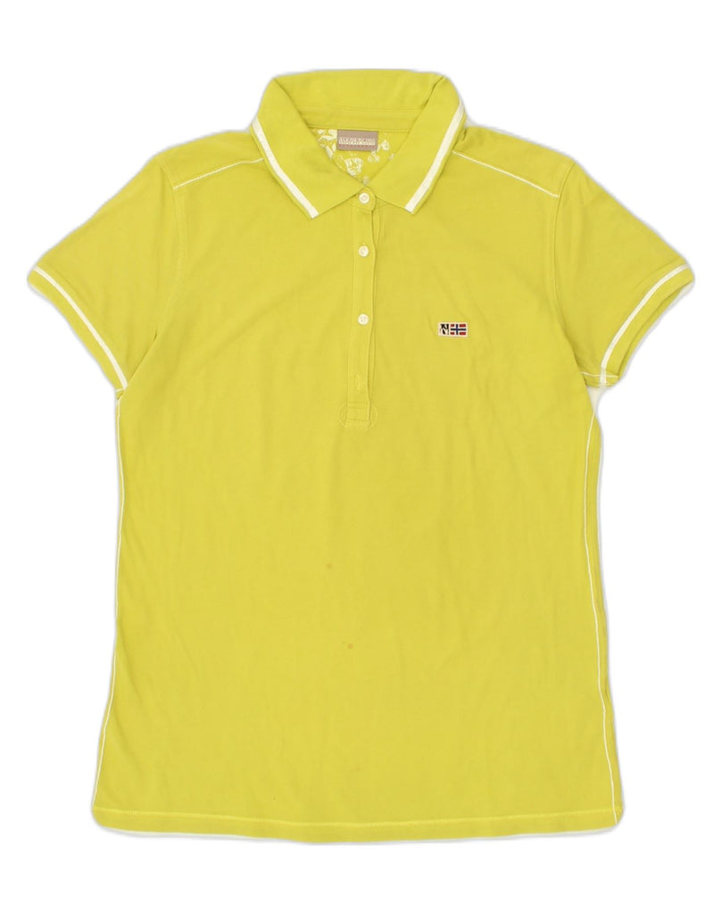 NAPAPIJRI Womens Polo Shirt UK 20 2XL Yellow Cotton | Vintage Napapijri | Thrift | Second-Hand Napapijri | Used Clothing | Messina Hembry 