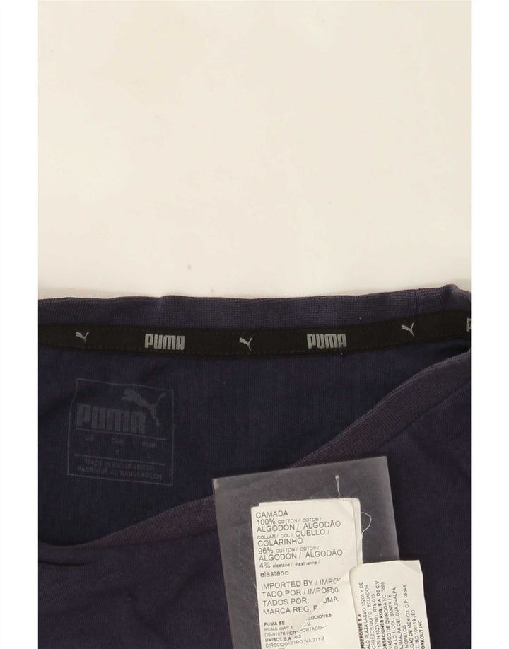 Puma Mens Graphic T-Shirt Top Large Navy Blue Cotton