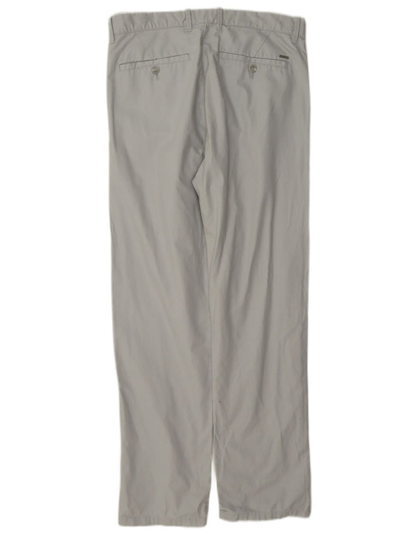 Calvin Klein Mens Straight Chino Trousers W31 L32 Grey Cotton