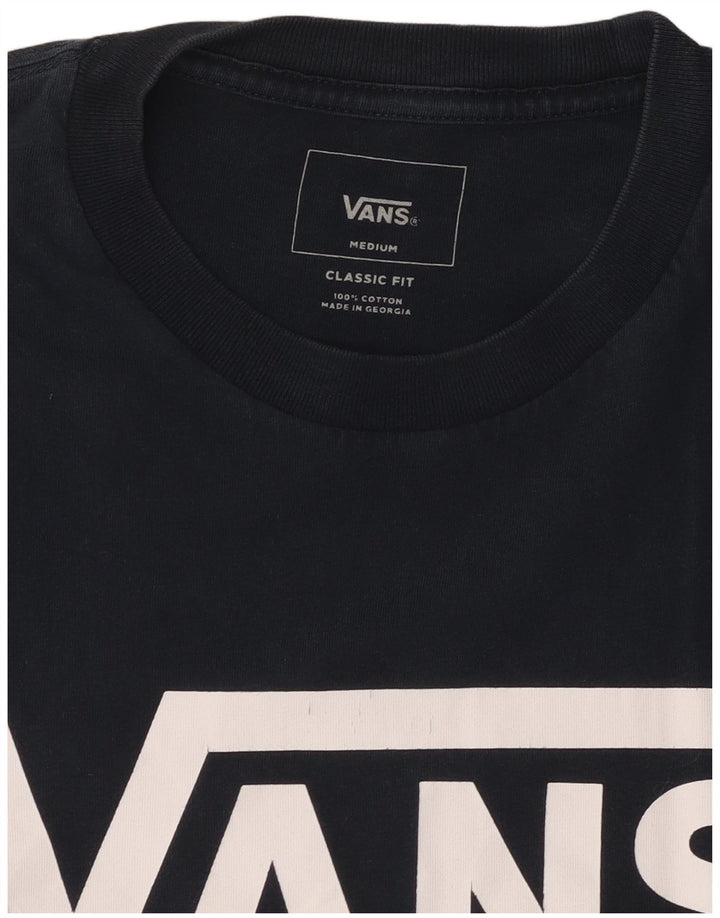 VANS Mens Classic Fit Graphic T-Shirt Top Medium Navy Blue Cotton