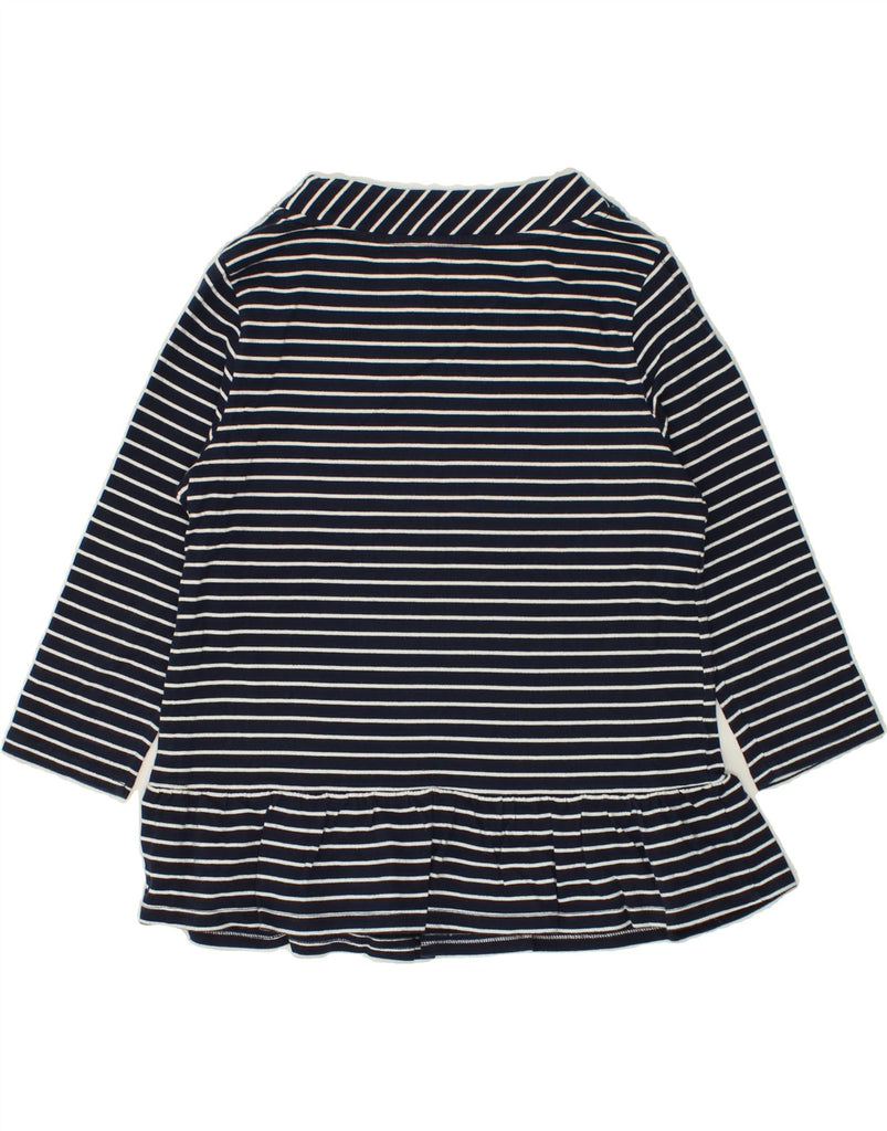 JOULES Womens Top 3/4 Sleeve UK 12 Medium  Navy Blue Striped Cotton | Vintage Joules | Thrift | Second-Hand Joules | Used Clothing | Messina Hembry 