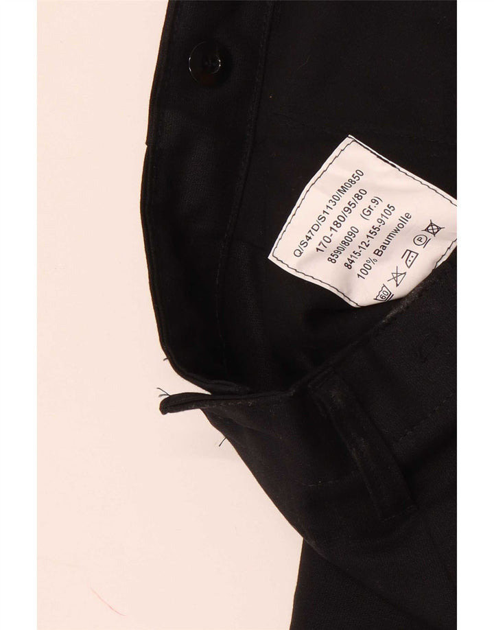 Vintage Mens Straight Cargo Trousers W34 L32 Black Cotton