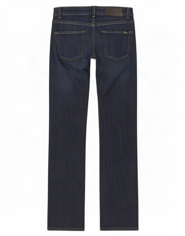 Lacoste Womens Bootcut Jeans UK 6 XS W26 L32 Navy Blue Cotton
