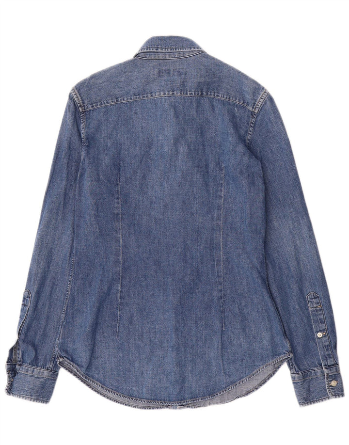 Ralph Lauren Mens Custom Fit Denim Shirt Small Blue Cotton