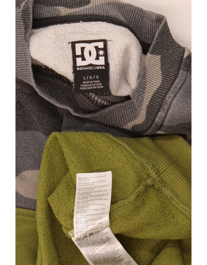 DC Mens Graphic Sweatshirt Jumper Large Green Camouflage Cotton