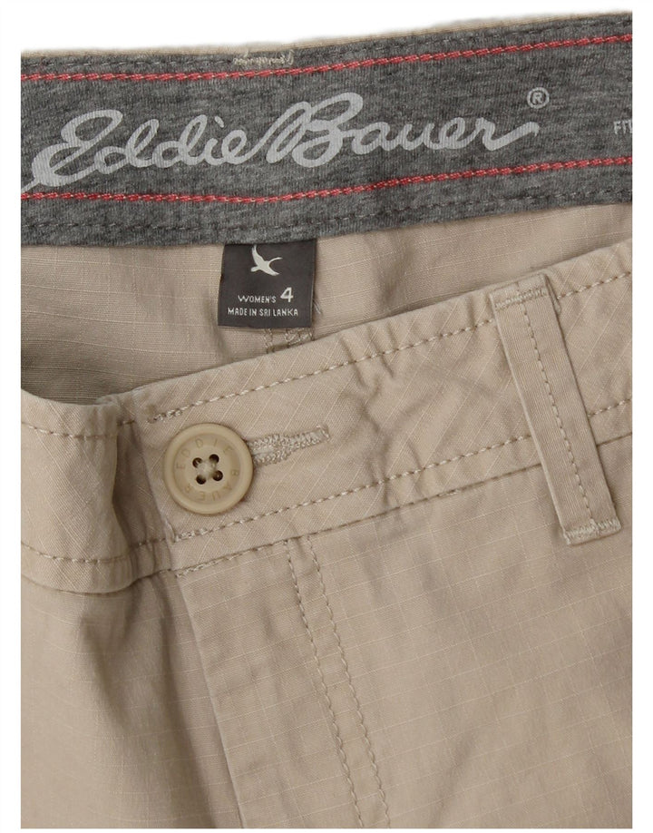 Eddie Bauer Womens Cargo Shorts US 4 Small W30  Beige Cotton