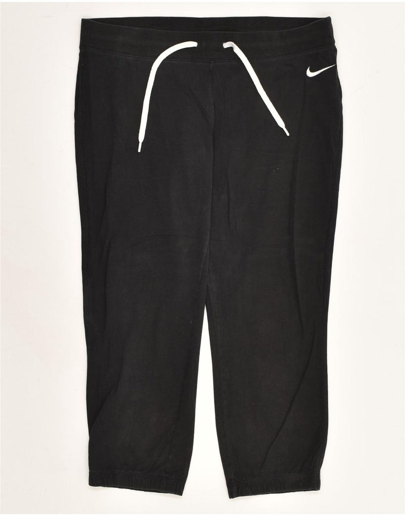 NIKE Womens Tracksuit Trousers Joggers UK 14 Large Black Cotton | Vintage Nike | Thrift | Second-Hand Nike | Used Clothing | Messina Hembry 