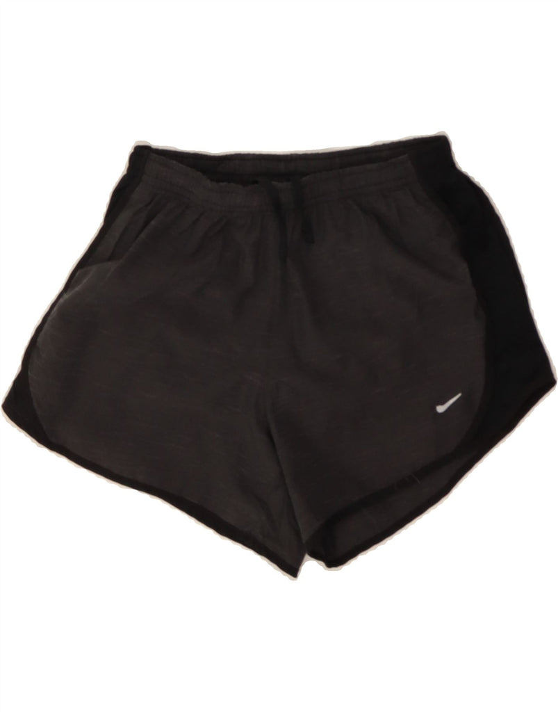 NIKE Girls Dri Fit Sport Shorts 12-13 Years Large Grey Colourblock Vintage Nike and Second-Hand Nike from Messina Hembry 