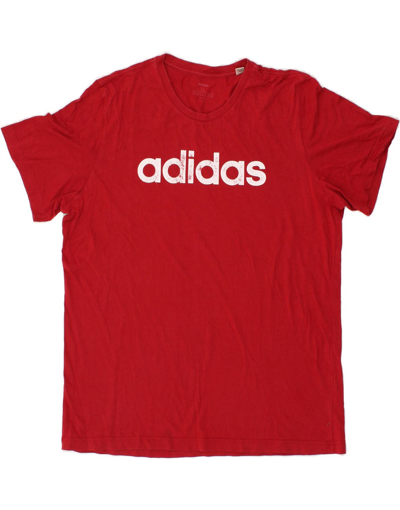 ADIDAS Mens Graphic T-Shirt Top XL Red Cotton Vintage Adidas and Second-Hand Adidas from Messina Hembry 