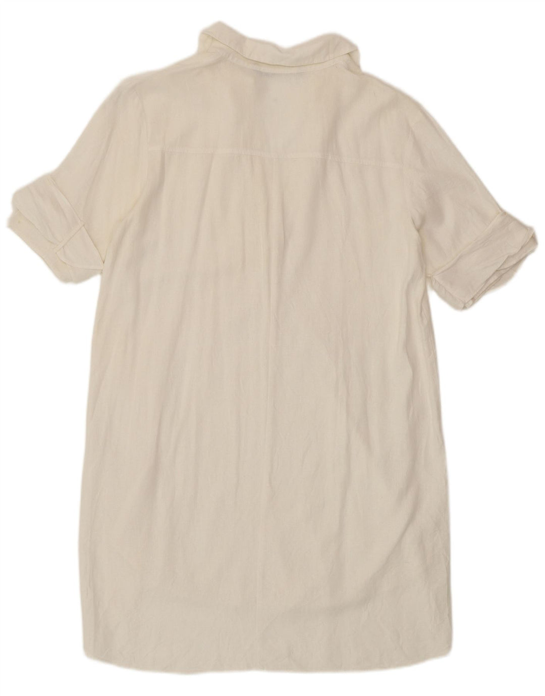 ZARA Womens Short Sleeves Shirt Dress UK 14 Medium White