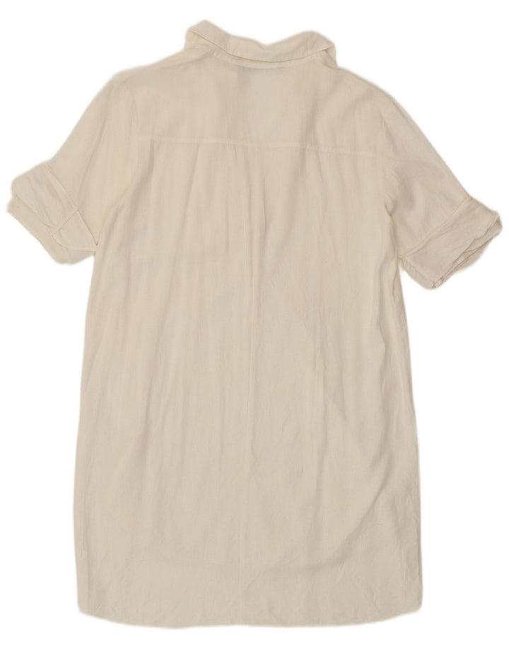 ZARA Womens Short Sleeves Shirt Dress UK 14 Medium White