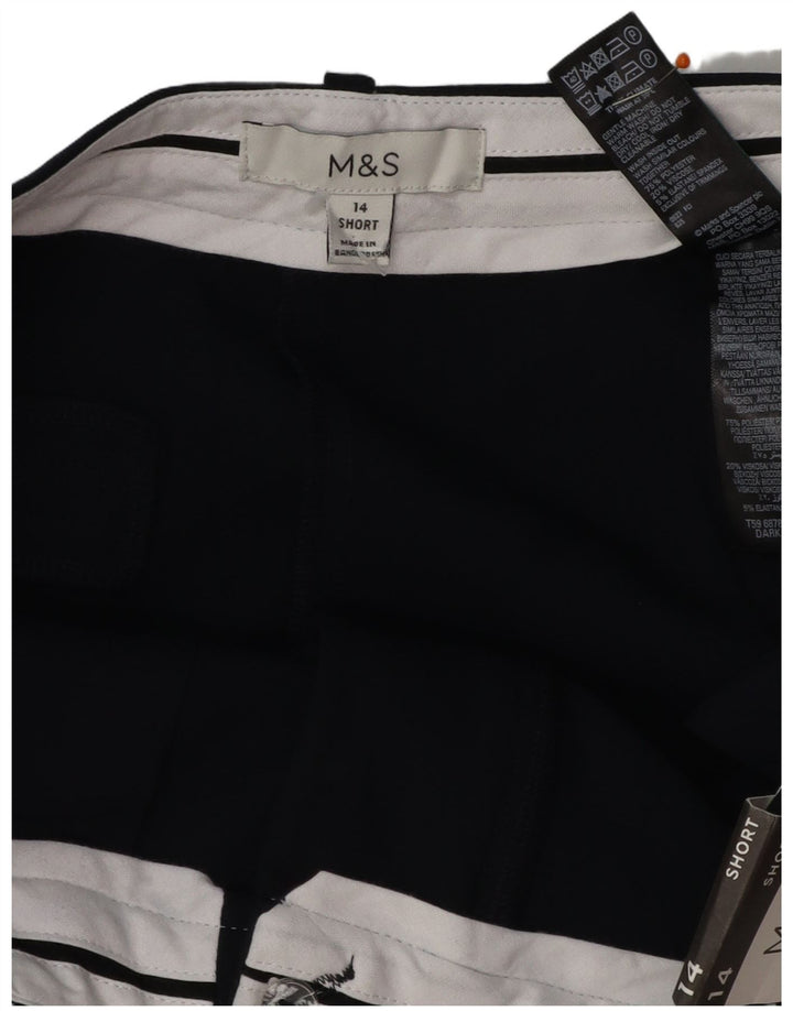 MARKS & SPENCER Womens Chino Trousers UK 14 Large W34 L27 Navy Blue