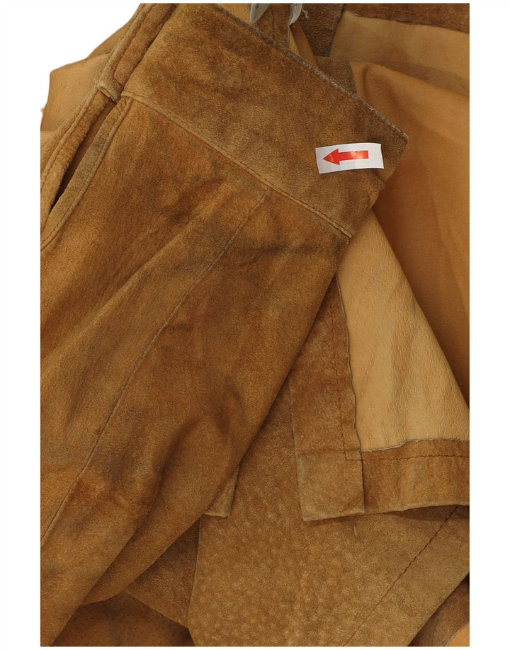 Andrea Mare Womens Overshirt Suede Shirt UK 16 Large Beige Leather
