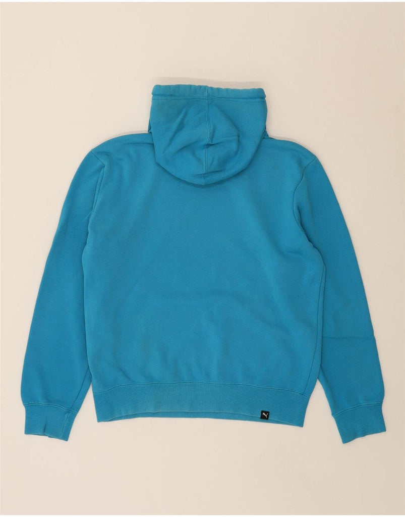 PUMA Mens Graphic Hoodie Jumper Small Blue Cotton Vintage Puma and Second-Hand Puma from Messina Hembry 