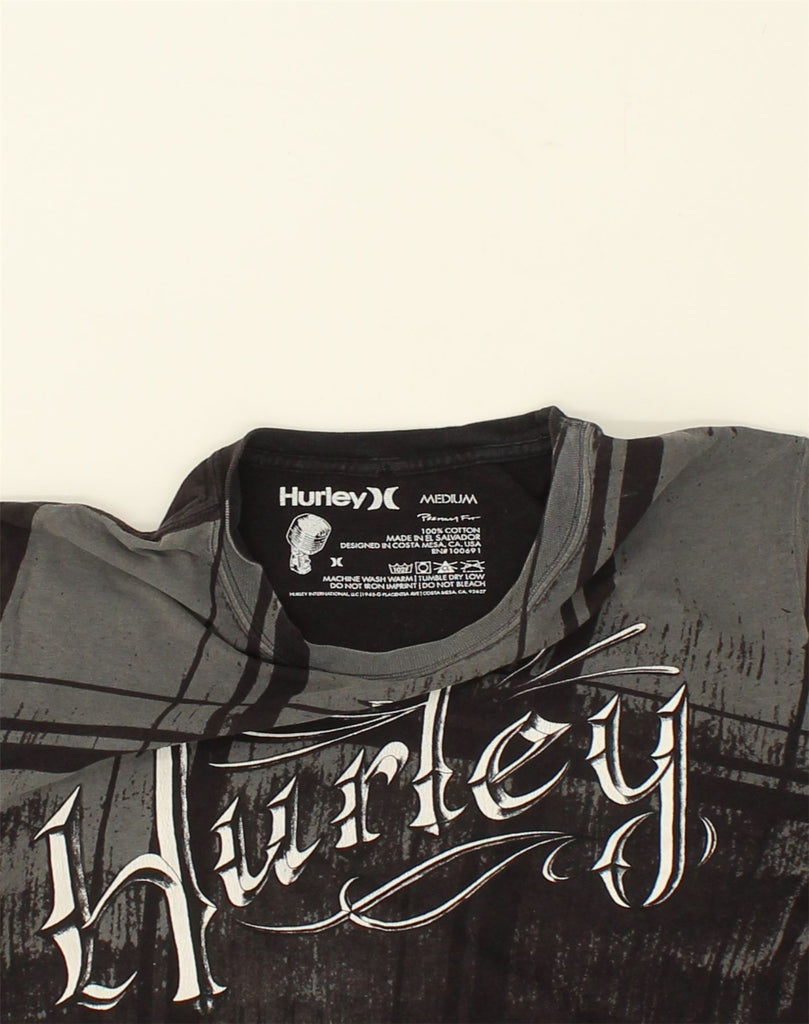 HURLEY Mens Graphic T-Shirt Top Medium Black Cotton | Vintage Hurley | Thrift | Second-Hand Hurley | Used Clothing | Messina Hembry 