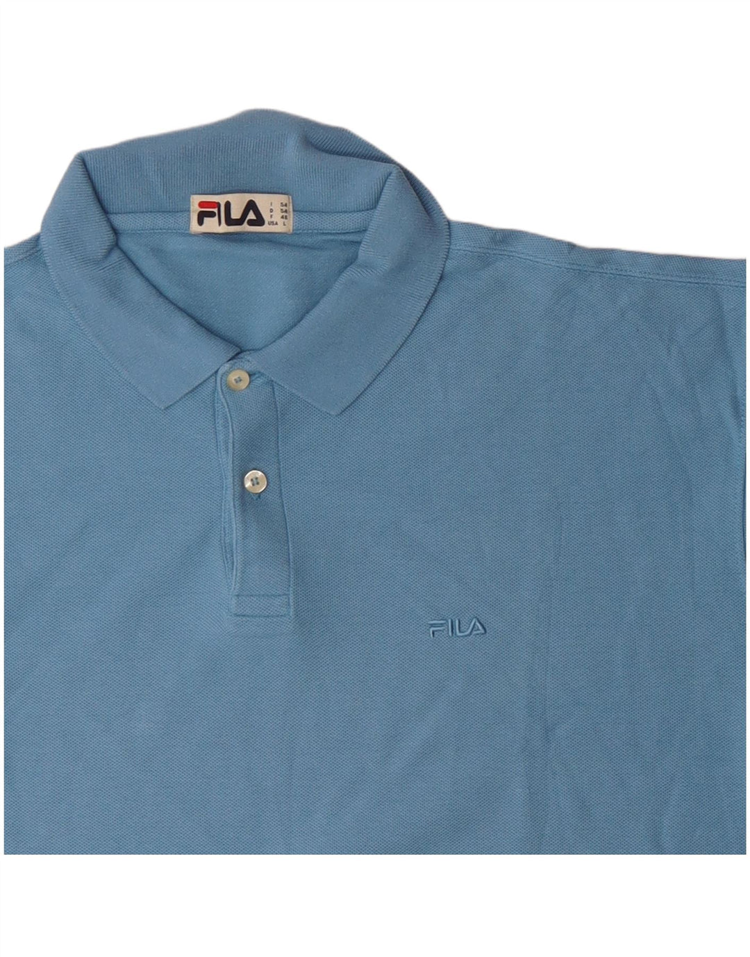 FILA Mens Polo Shirt IT 54 XL Blue Cotton