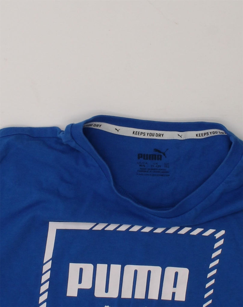 PUMA Boys Graphic T-Shirt Top 11-12 Years Blue Cotton | Vintage Puma | Thrift | Second-Hand Puma | Used Clothing | Messina Hembry 