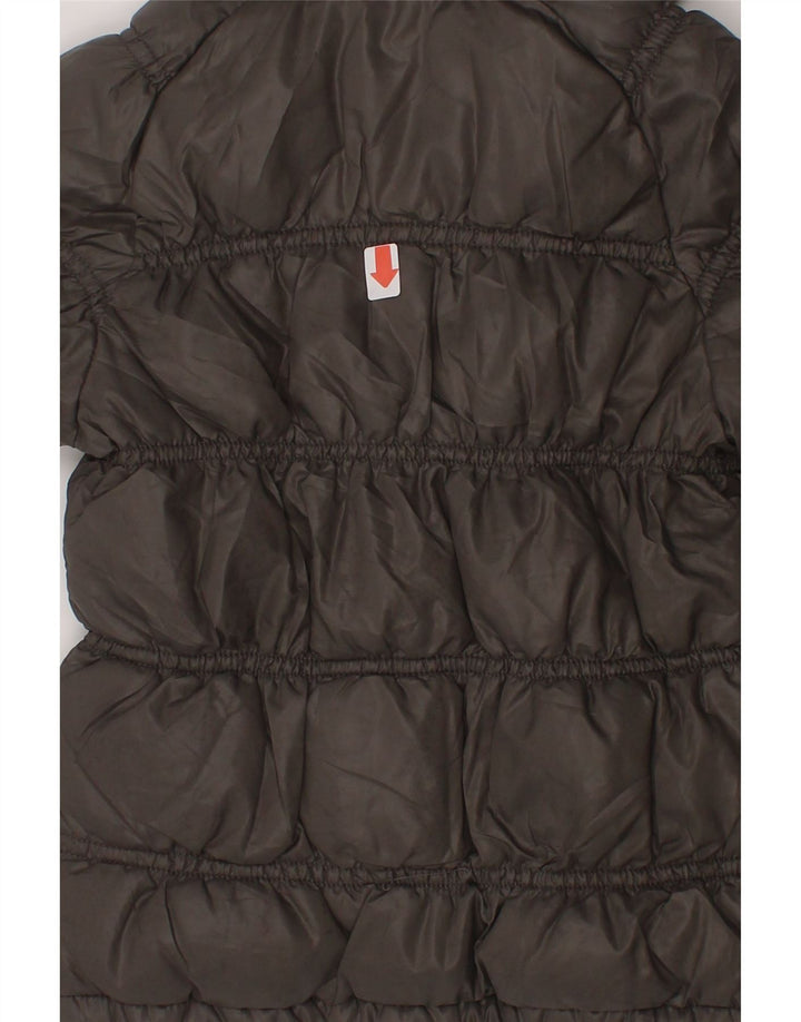 CHAMPION Baby Girls Graphic Hooded Padded Coat 9-12 Months Grey Vintage Champion and Second-Hand Champion from Messina Hembry 