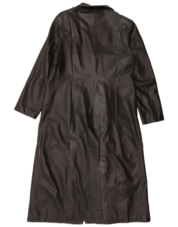 Vintage Womens Leather Coat UK 18 XL Black Leather