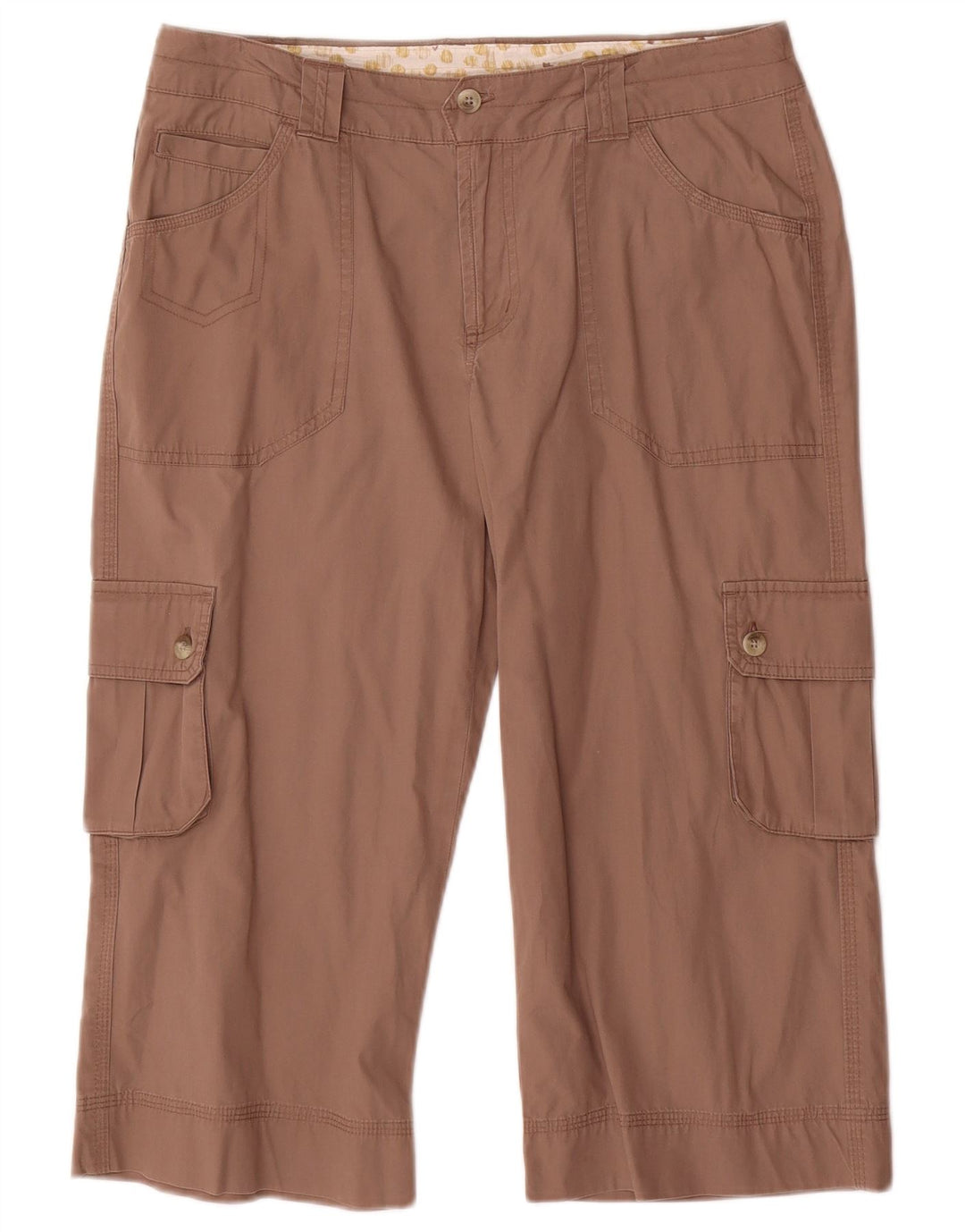 COLUMBIA Womens Cargo Capri Trousers US 8 Medium W32 L19 Brown Cotton